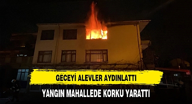 Mahalleyi Alevler Aydınlattı. Yangın Korku Dolu Anlar Yaşattı