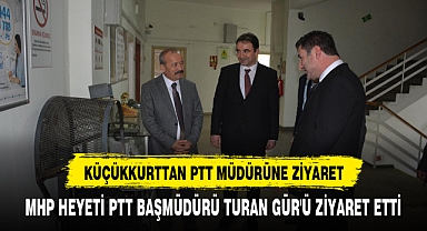 MHP HEYETİNDEN AFYONKARAHİSAR PTT BAŞMÜDÜRÜ TURAN GÜR'Ü ZİYARET ETTİ
