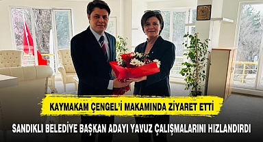 MHP Sandıklı Belediye Başkan Adayı Melek Yavuz, Kaymakam Çengel'i Ziyaret Etti