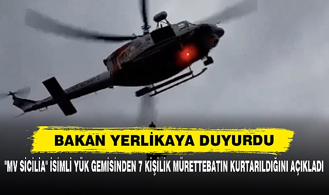 "Mv Sicilia" İsimli Yük Gemisinden 7 Kişilik Mürettebatın Kurtarıldığını Açıkladı