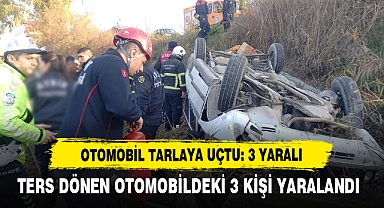 Otomobil Tarlaya Uçtu: 3 Yaralı
