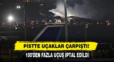 Pistte Uçaklar Çarpıştı! 100'den Fazla Uçuş İptal Edildi