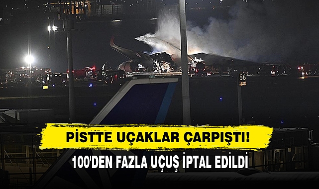Pistte Uçaklar Çarpıştı! 100'den Fazla Uçuş İptal Edildi