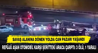 Refüjü Aşan Otomobil Karşı Şeritteki Araca Çarptı: 3 Ölü, 1 Yaralı