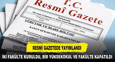 RESMİ GAZETEDE YAYIMLANDI