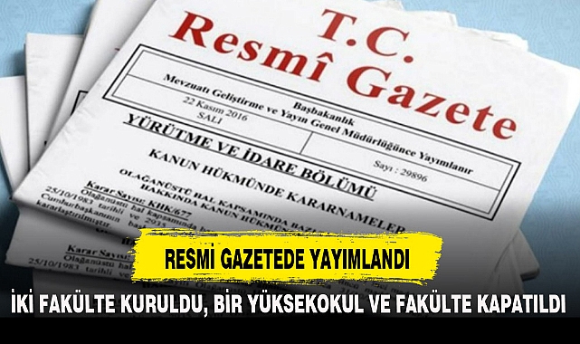 RESMİ GAZETEDE YAYIMLANDI
