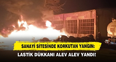 Sanayi Sitesinde Korkutan Yangın: Lastik Dükkanı Alev Alev Yandı!