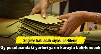 Seçime katılacak siyasi partilerin oy pusulasındaki yerleri yarın kurayla belirlenecek