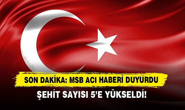Son Dakika: Msb Acı Haberi Duyurdu Şehit Sayısı 5'e Yükseldi