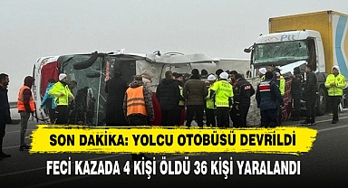 Son Dakika: Yolcu Otobüsü Devrildi