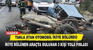 Takla Atan Otomobil İkiye Bölündü