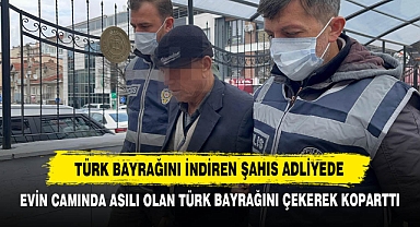Türk Bayrağını İndiren Şahıs Adliyede