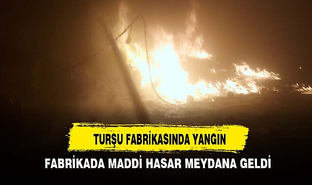 TURŞU FABRİKASINDA YANGIN