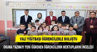 VALİ YİĞİTBAŞI OKUMA BAYRAMINA KATILARAK YAZDIKLARI MEKTUPLARI İNCELEDİ