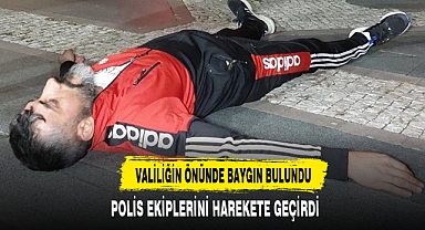 VALİLİĞİN ÖNÜNDE BAYGIN BULUNDU