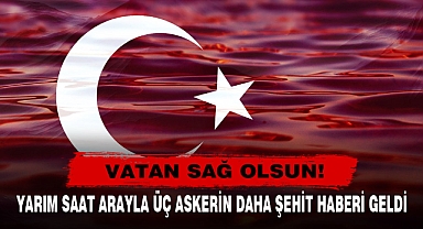 Vatan Sağ Olsun! Yarım Saat Arayla Üç Askerin Daha Şehit Haberi Geldi