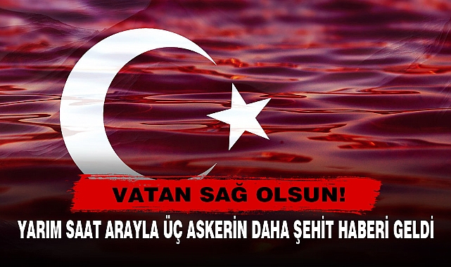 Vatan Sağ Olsun!  Yarım Saat Arayla Üç Askerin Daha Şehit Haberi Geldi