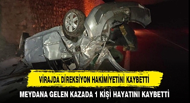 VİRAJDA DİREKSİYON HAKİMİYETİNİ KAYBETTİ