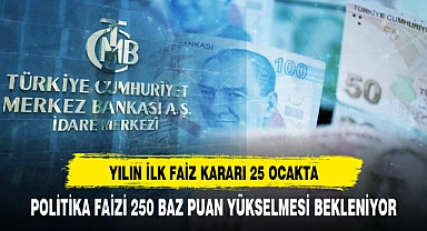 Yılın ilk faiz kararı 25 Ocak'ta açıklanacak