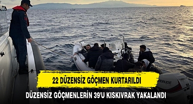 22 DÜZENSİZ GÖÇMEN KURTARILDI