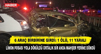 6 Araç Birbirine Girdi: 1 Ölü, 11 Yaralı