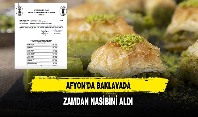 Afyon'da Bir Zamda Baklavaya Geldi