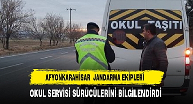 Afyonkarahisar Jandarmasından Okul Servis Aracı sürücülerine bilgilendirdi