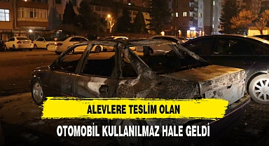 Alevlere Teslim Olan Otomobil Kullanılmaz Hale Geldi