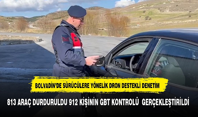 BOLVADİN’DE SÜRÜCÜLERE YÖNELİK DRON DESTEKLİ DENETİM