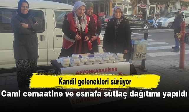 Cami cemaatine ve esnafa sütlaç dağıtımı yapıldı