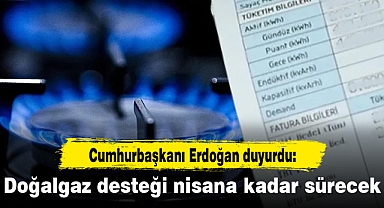 Erdoğan duyurdu: Doğalgaz desteği nisana kadar sürecek
