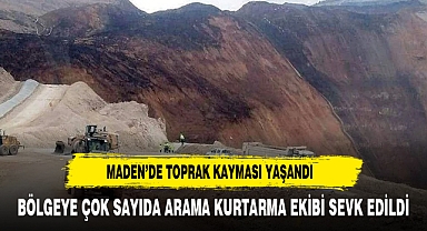 Erzincan'da altın madenin bulunduğu alandaki toprak kayması kamerada