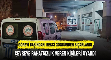 GÖREVİ BAŞINDAKİ BEKÇİ GÖĞSÜNDEN BIÇAKLANDI