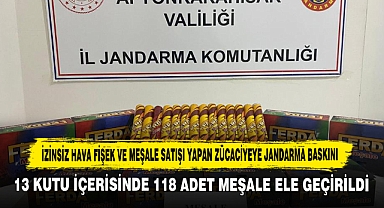 İzinsiz Hava Fişek ve Meşale Satışı Yapan Zücaciyeye Jandarma Baskını