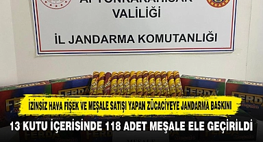 İzinsiz Hava Fişek ve Meşale Satışı Yapan Zücaciyeye Jandarma Baskını