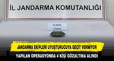 JANDARMA EKİPLERİ UYUŞTURUCUYA GEÇİT VERMİYOR