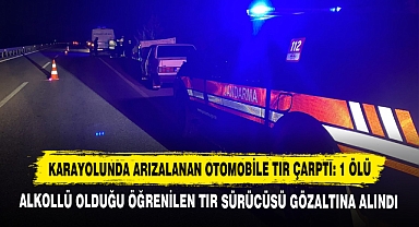 Karayolunda Arızalanan Otomobile Tır Çarptı: 1 Ölü