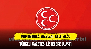 MHP EMİRDAĞ LİSTELERİ BELLİ OLDU