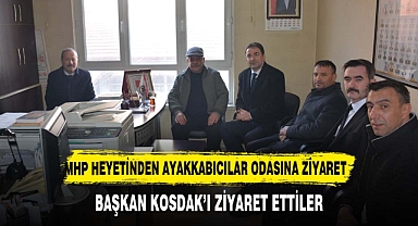 MHP Heyeti, Afyonkarahisar Ayakkabıcılar Odası Başkanı Şükrü Kosdak'ı Ziyaret Etti