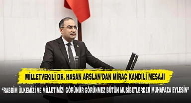 Milletvekili Dr. Hasan Arslan’dan Miraç Kandili Mesajı