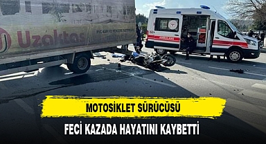 Motosiklet Sürücüsü Feci Şekilde Can Verdi