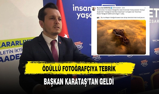 Ödüllü Fotoğrafçıya Tebrik Başkan Karataş'tan Geldi