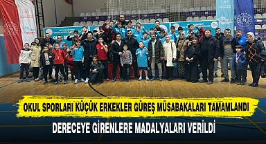Okul Sporları Küçük Erkekler Güreş Müsabakaları Tamamlandı