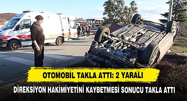 Otomobil Takla Attı: 2 Yaralı
