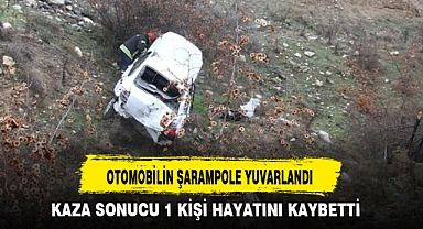 OTOMOBİLİN ŞARAMPOLE YUVARLANDI