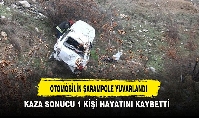OTOMOBİLİN ŞARAMPOLE YUVARLANDI