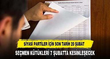 Siyasi partiler aday listelerini 20 Şubat'a kadar teslim edecek