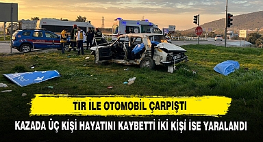 Tır İle Otomobil Çarpıştı