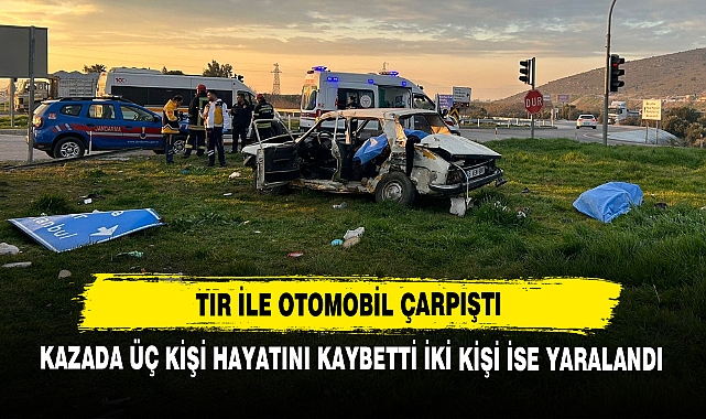 Tır İle Otomobil Çarpıştı