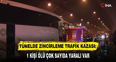 TÜNELDE ZİNCİRLEME TRAFİK KAZASI: